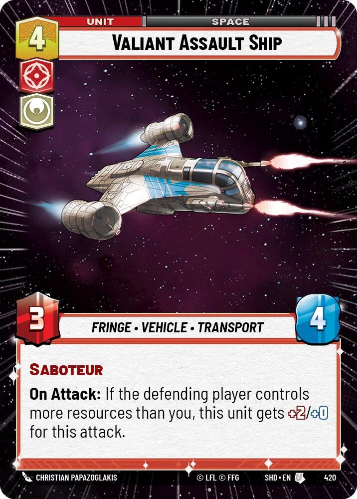 Valiant Assault Ship (Hyperspace) (420) [Shadows of the Galaxy] | Tabernacle Games