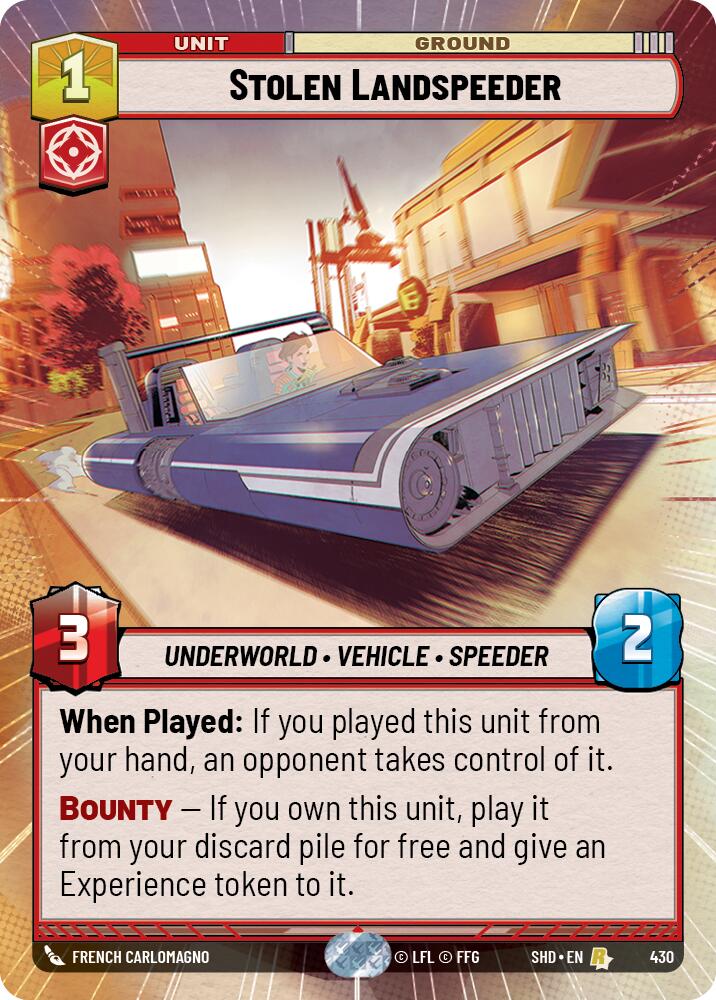 Stolen Landspeeder (Hyperspace) (430) [Shadows of the Galaxy] | Tabernacle Games