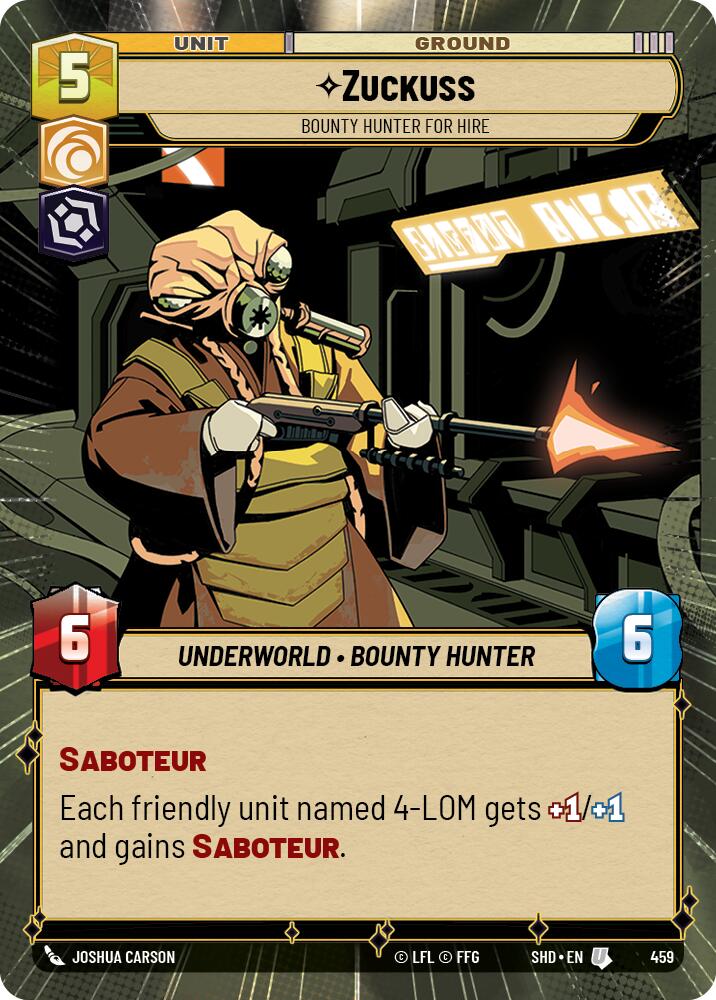 Zuckuss - Bounty Hunter for Hire (Hyperspace) (459) [Shadows of the Galaxy] | Tabernacle Games