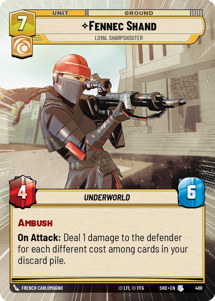 Fennec Shand - Loyal Sharpshooter (Hyperspace) (488) [Shadows of the Galaxy] | Tabernacle Games
