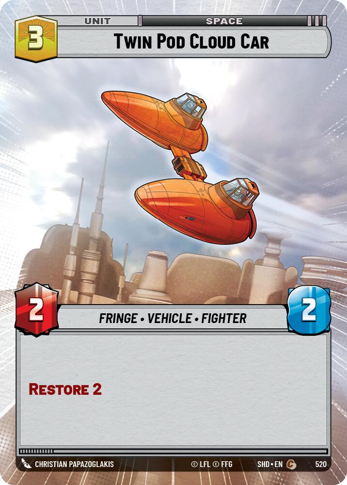 Twin Pod Cloud Car (Hyperspace) (520) [Shadows of the Galaxy] | Tabernacle Games