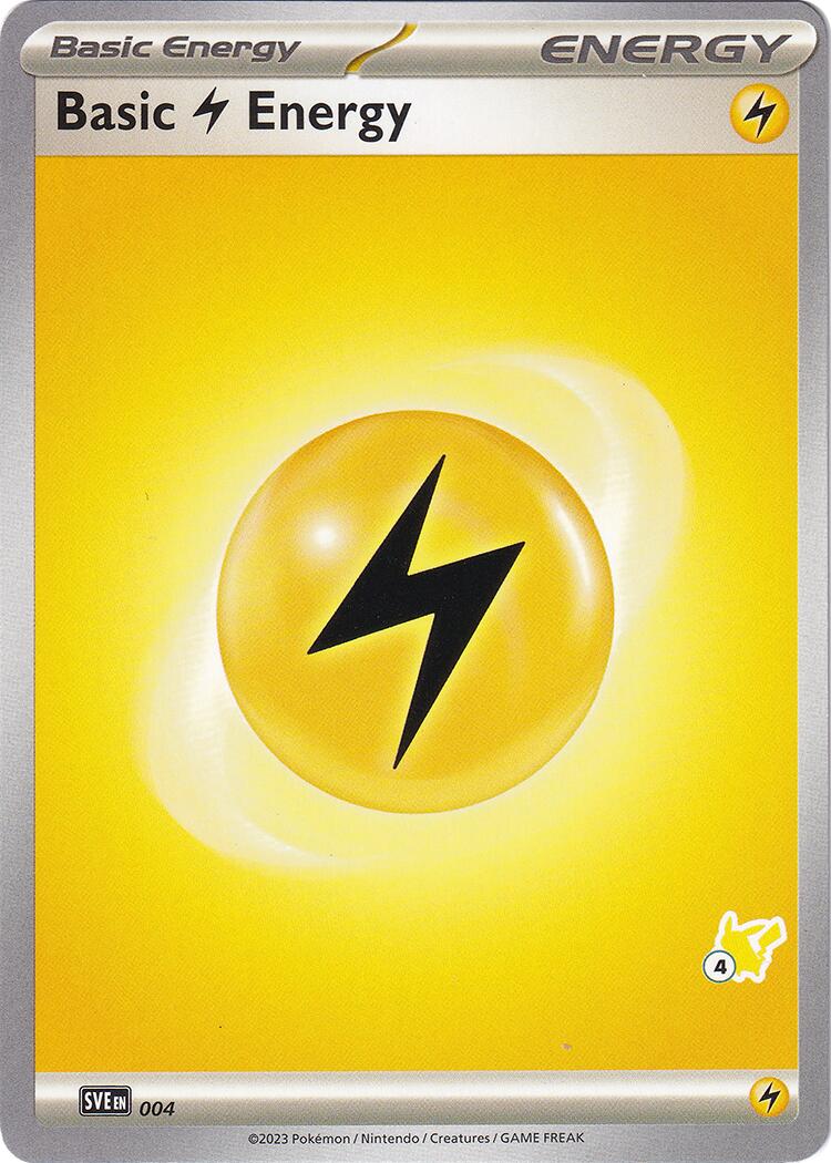 Basic Lightning Energy (004) (Pikachu Stamp #4) [Battle Academy 2024] | Tabernacle Games