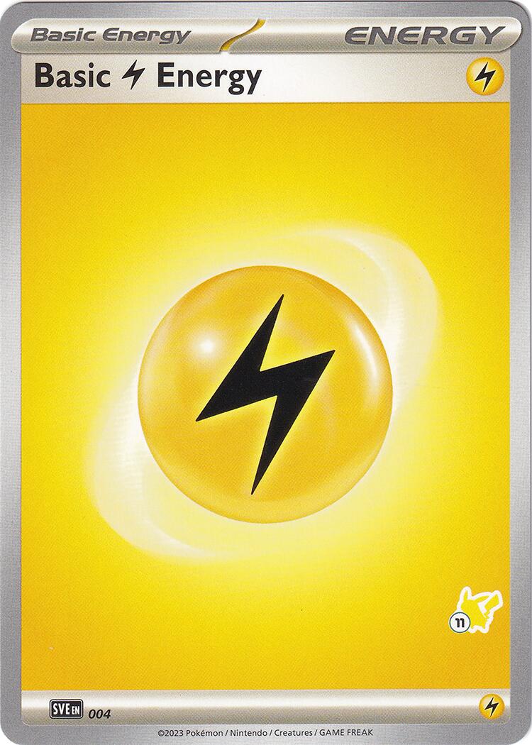 Basic Lightning Energy (004) (Pikachu Stamp #11) [Battle Academy 2024] | Tabernacle Games