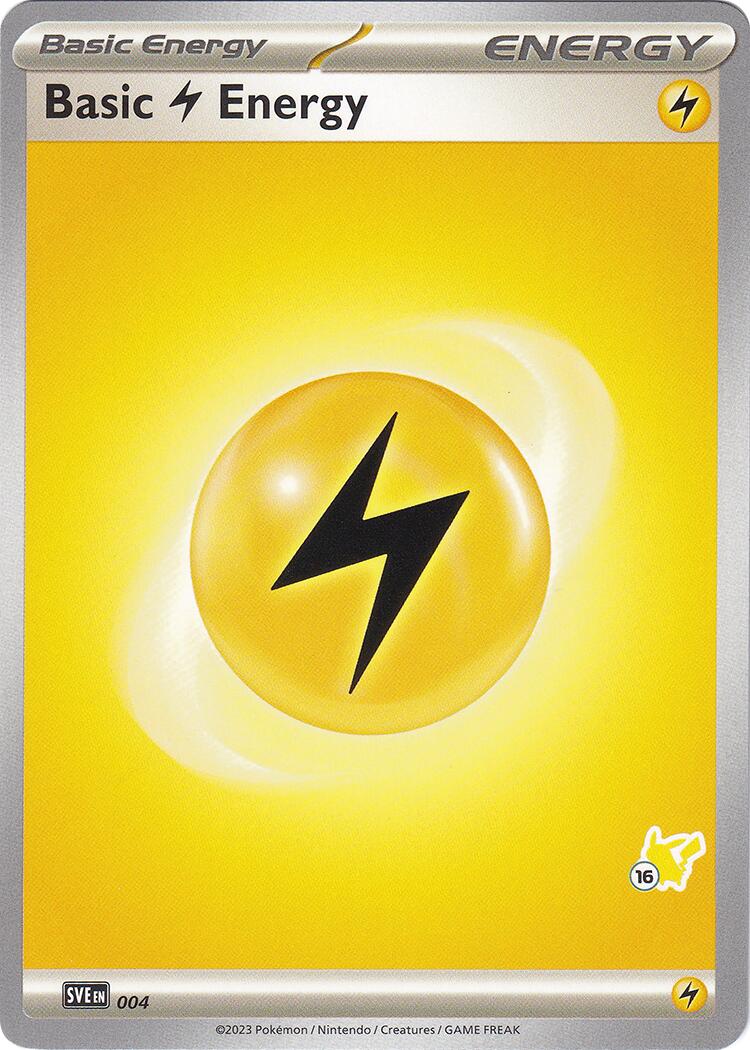 Basic Lightning Energy (004) (Pikachu Stamp #16) [Battle Academy 2024] | Tabernacle Games