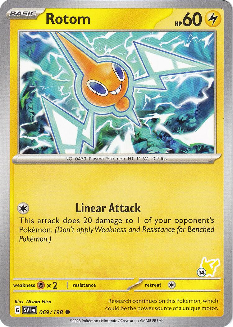 Rotom (069/198) (Pikachu Stamp #14) [Battle Academy 2024] | Tabernacle Games