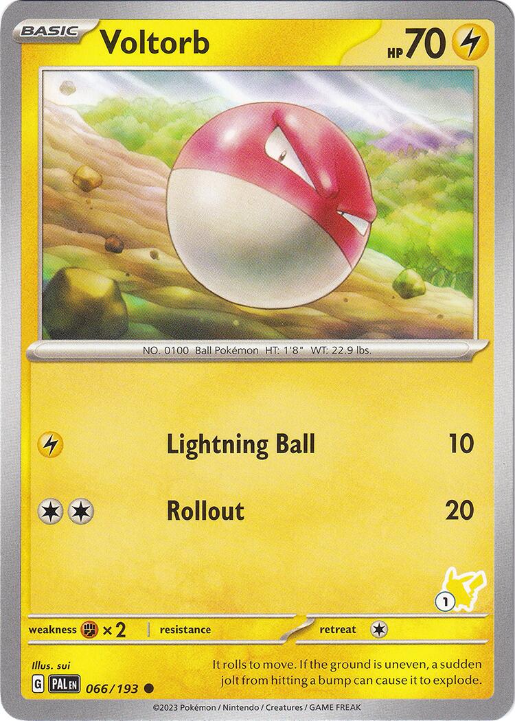 Voltorb (066/193) (Pikachu Stamp #1) [Battle Academy 2024] | Tabernacle Games