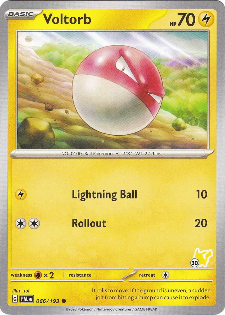 Voltorb (066/193) (Pikachu Stamp #30) [Battle Academy 2024] | Tabernacle Games