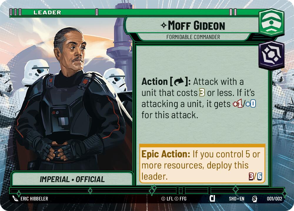 Moff Gideon - Formidable Commander (Hyperspace) (Prerelease Promos) (001/002) [Shadows of the Galaxy Promos] | Tabernacle Games
