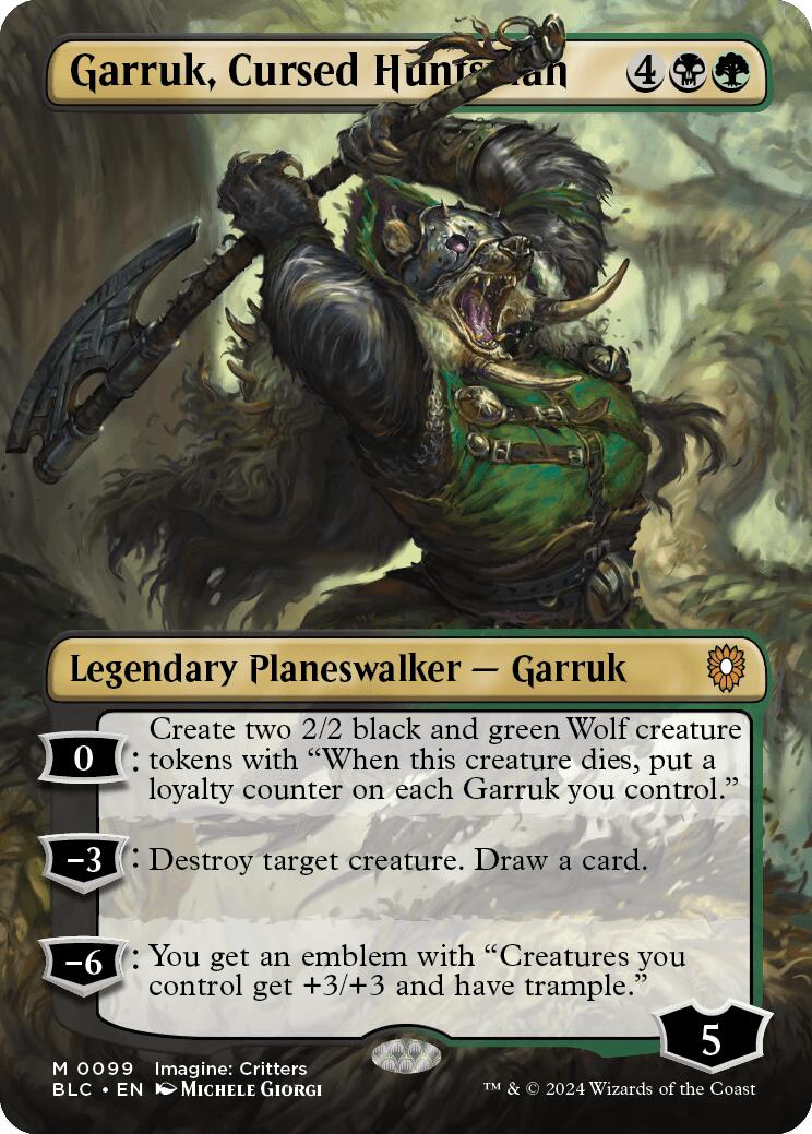 Garruk, Cursed Huntsman (Borderless) [Bloomburrow Commander] | Tabernacle Games