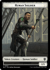 Human Soldier // Wolf (035) Double-Sided Token [Bloomburrow Commander Tokens] | Tabernacle Games