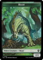 Cat // Beast (025) Double-Sided Token [Bloomburrow Commander Tokens] | Tabernacle Games