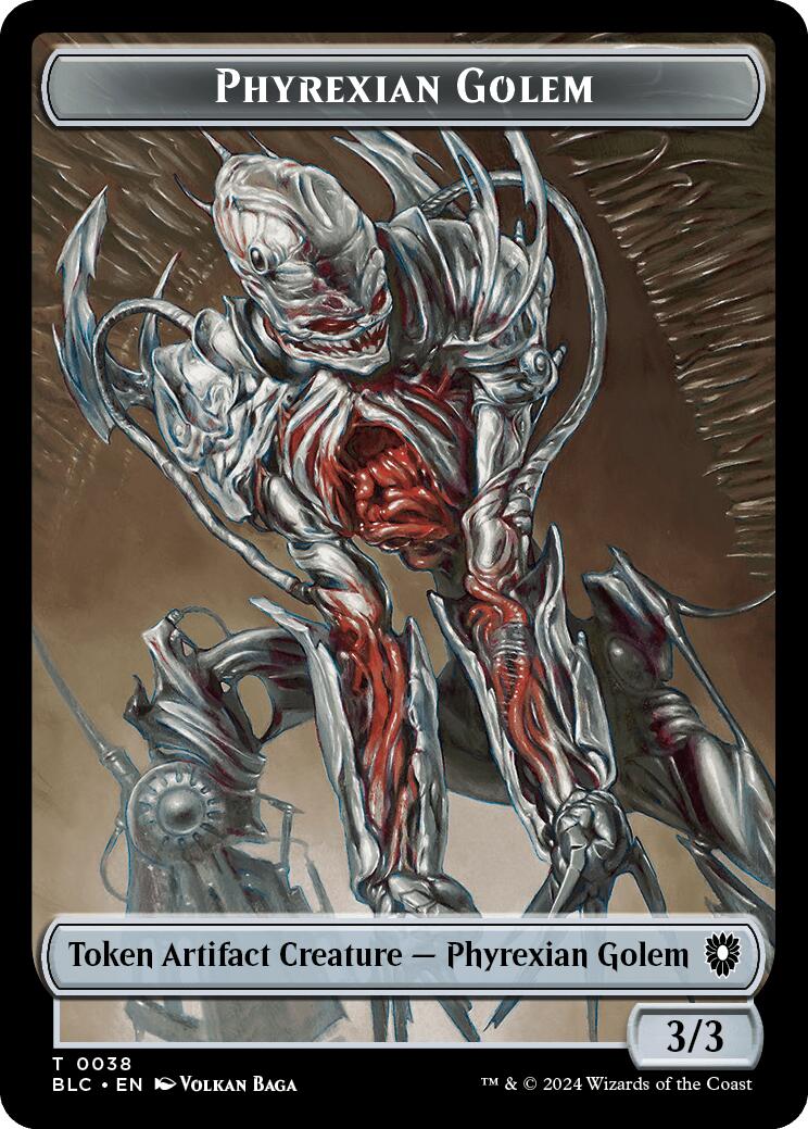 Phyrexian Golem // Faerie Double-Sided Token [Bloomburrow Commander Tokens] | Tabernacle Games