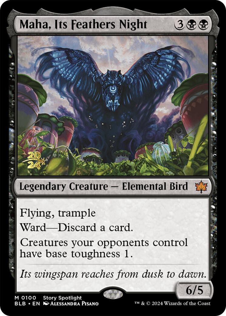 Maha, Its Feathers Night [Bloomburrow Prerelease Promos] | Tabernacle Games