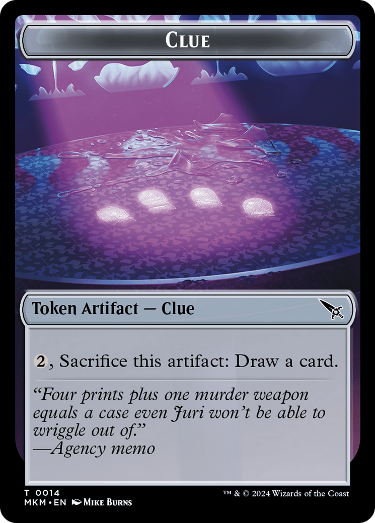 Clue (0014) // A 0041 Double-Sided Token [Murders at Karlov Manor Tokens] | Tabernacle Games
