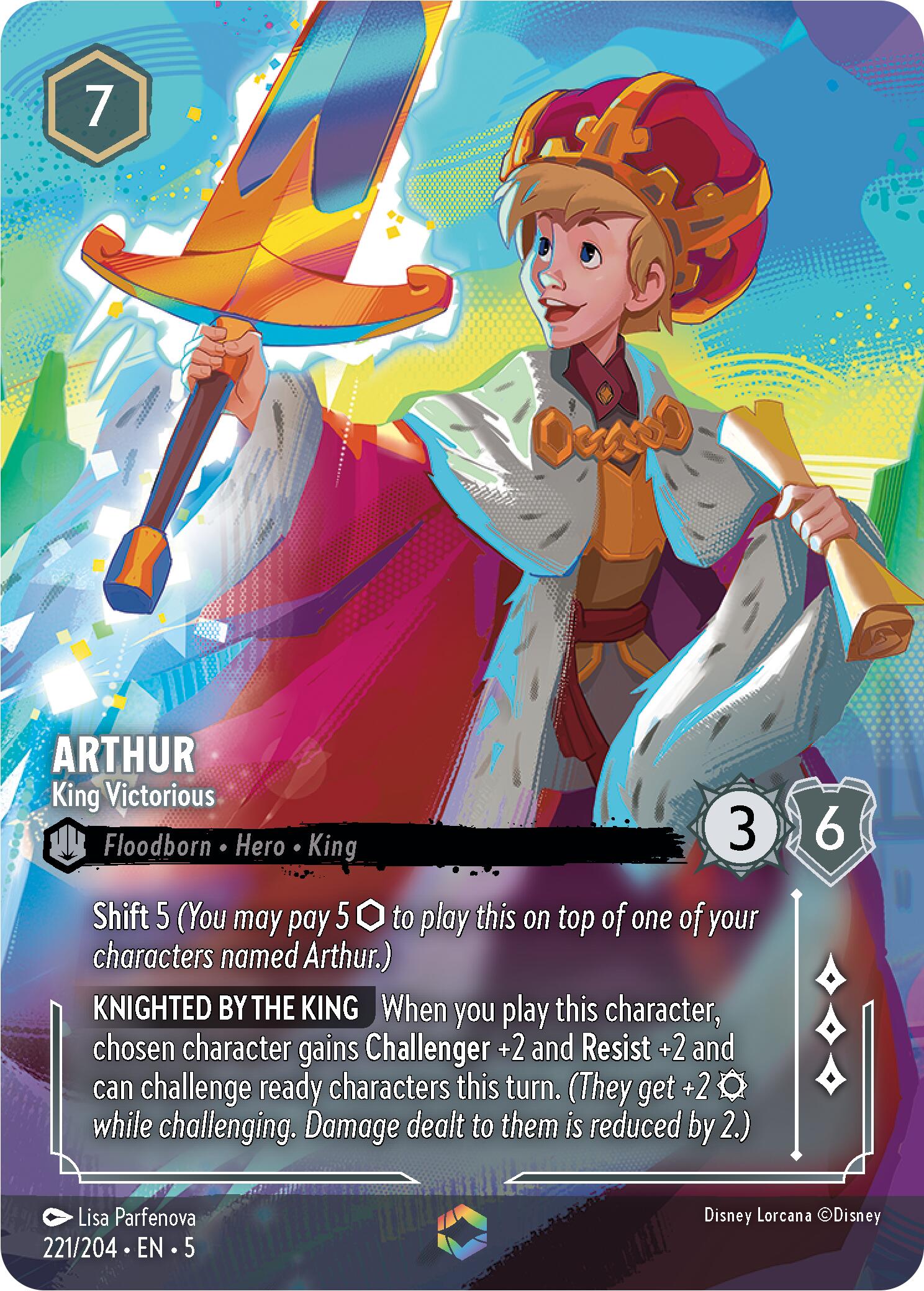 Arthur - King Victorious (Enchanted) (221/204) [Shimmering Skies] | Tabernacle Games