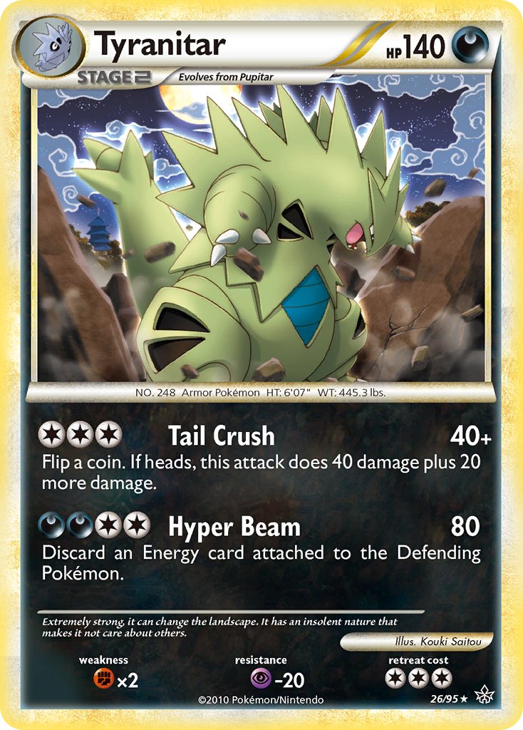 Tyranitar (26/95) (Theme Deck Exclusive) [HeartGold & SoulSilver: Unleashed] | Tabernacle Games