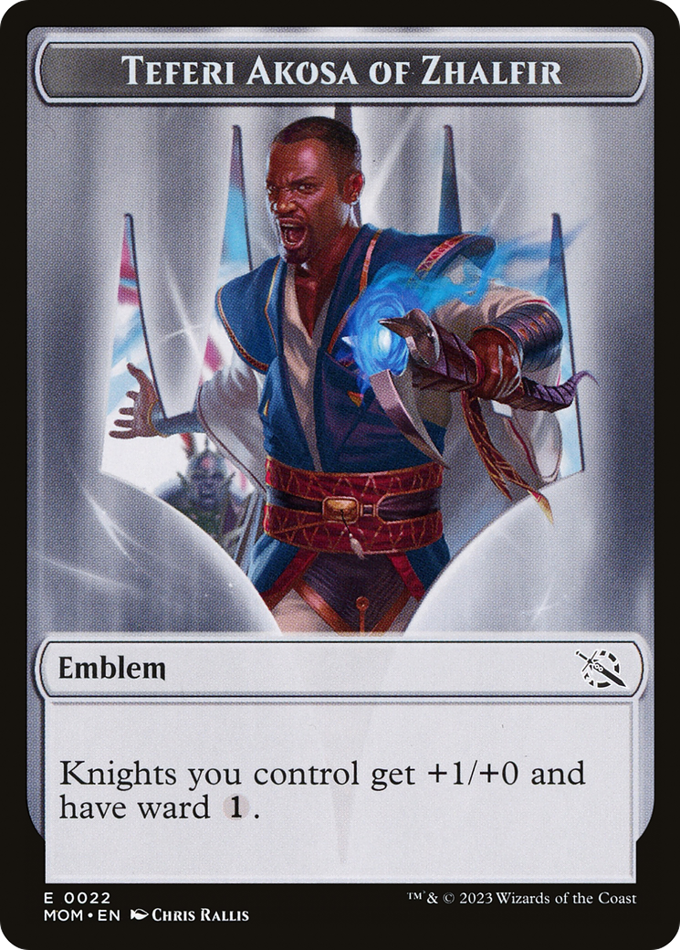 Treasure (21) // Teferi Akosa of Zhalfir Emblem Double-Sided Token [March of the Machine Tokens] | Tabernacle Games