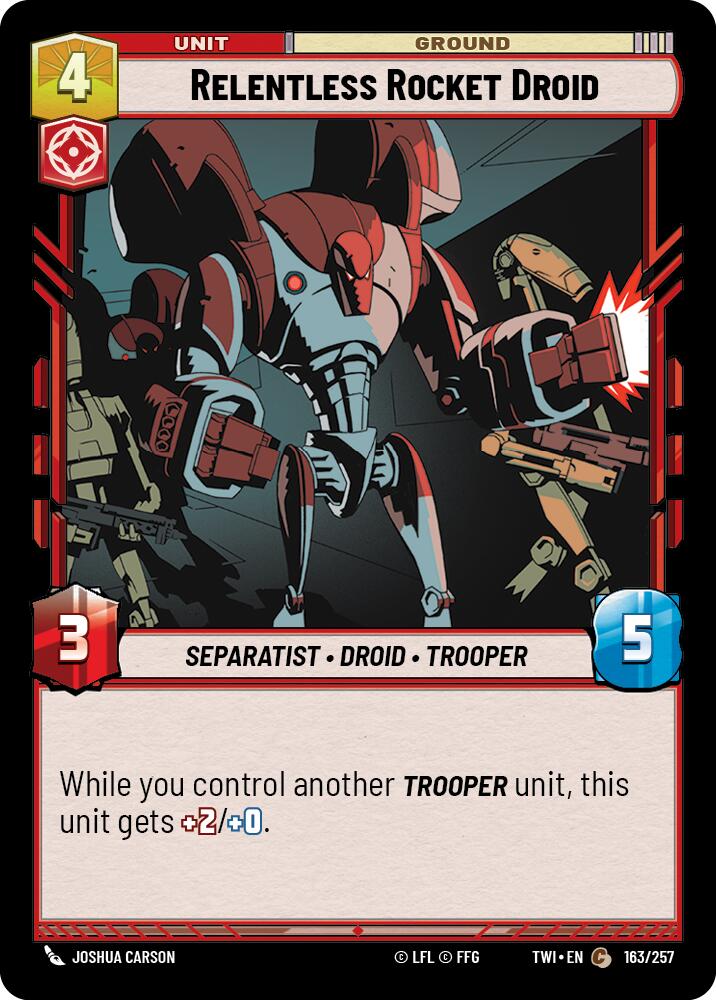 Relentless Rocket Droid (163/257) (163/257) [Twilight of the Republic] | Tabernacle Games
