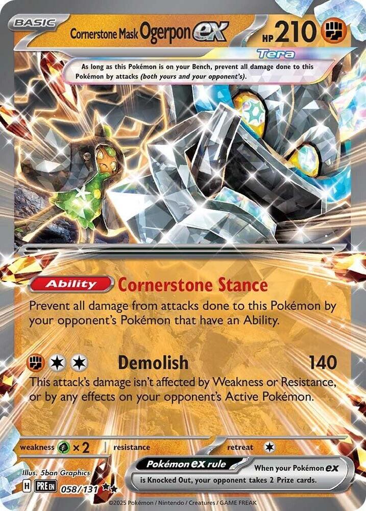 Cornerstone Mask Ogerpon ex (058/131) [Scarlet & Violet: Prismatic Evolutions] | Tabernacle Games