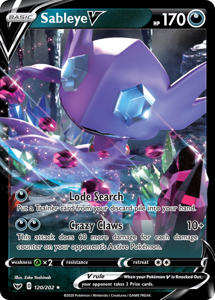 Sableye V (120/202) [Sword & Shield: Base Set] | Tabernacle Games