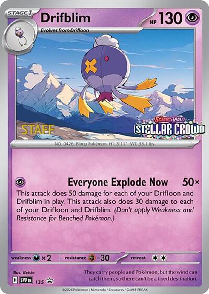 Drifblim (135) (Staff Promo) [Scarlet & Violet: Black Star Promos] | Tabernacle Games