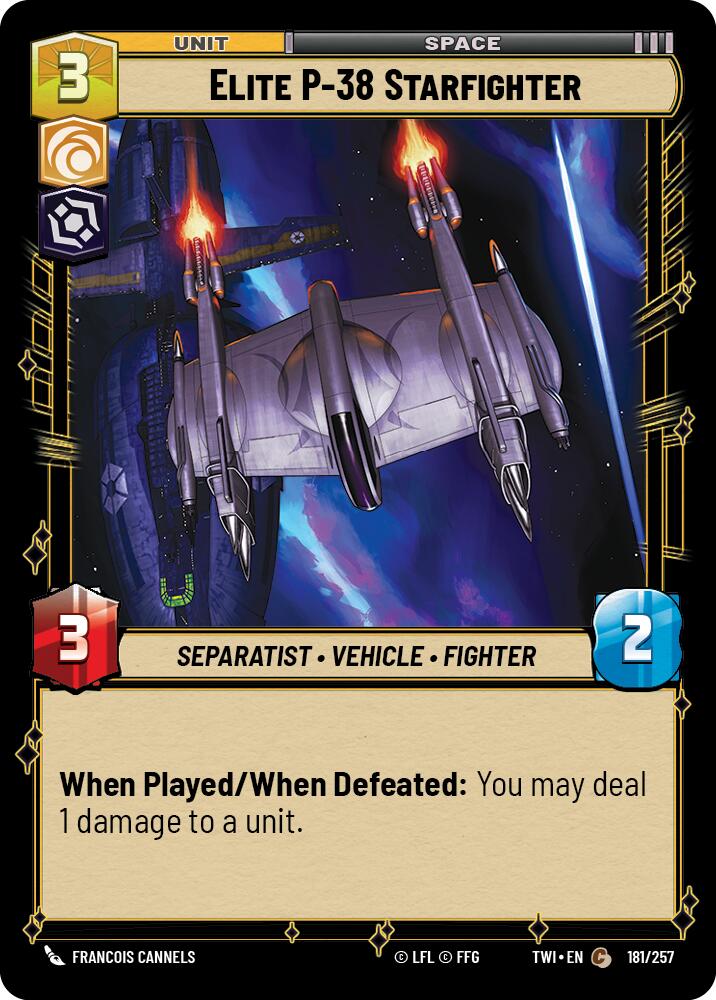 Elite P-38 Starfighter (181/257) (181/257) [Twilight of the Republic] | Tabernacle Games