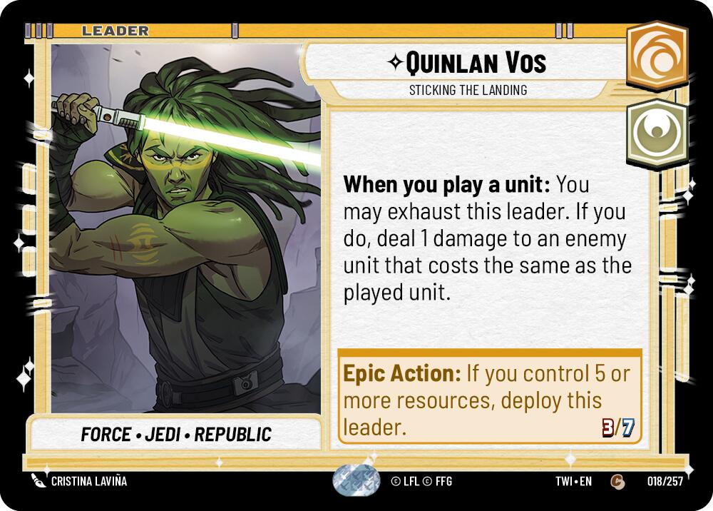 Quinlan Vos - Sticking the Landing (018/257) (018/257) [Twilight of the Republic] | Tabernacle Games