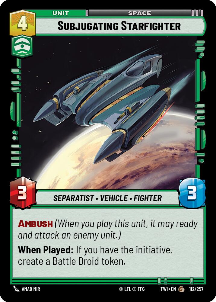 Subjugating Starfighter (112/257) (112/257) [Twilight of the Republic] | Tabernacle Games