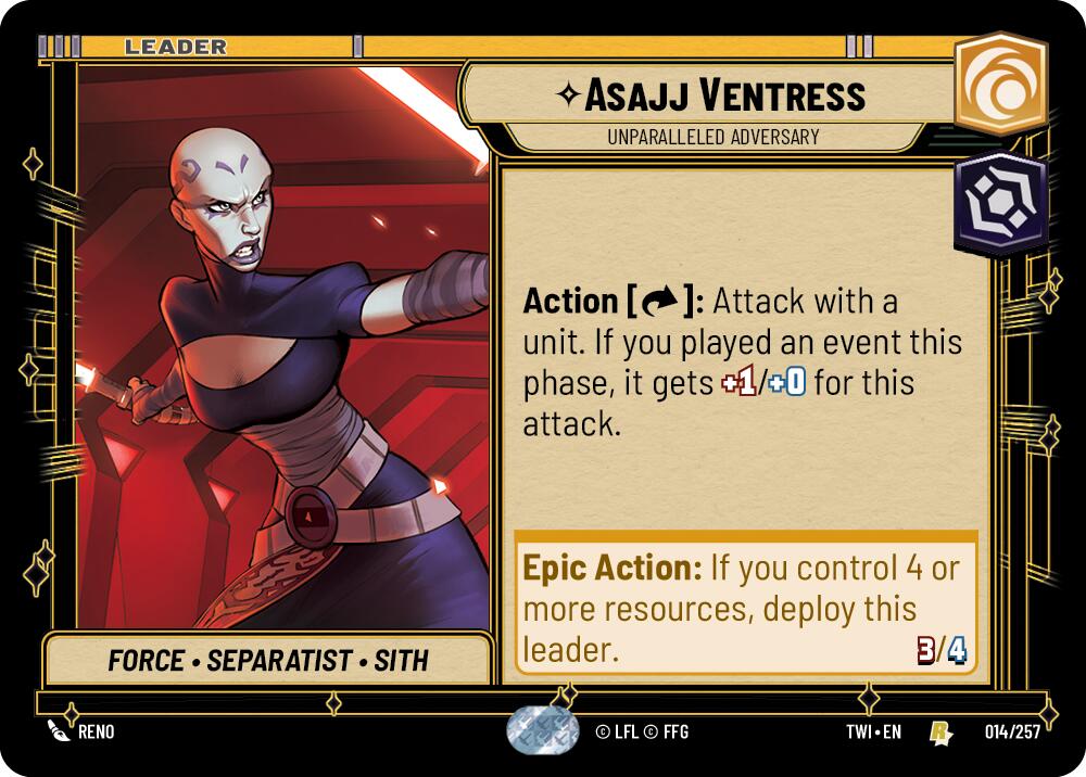 Asajj Ventress - Unparalleled Adversary (014/257) (014/257) [Twilight of the Republic] | Tabernacle Games