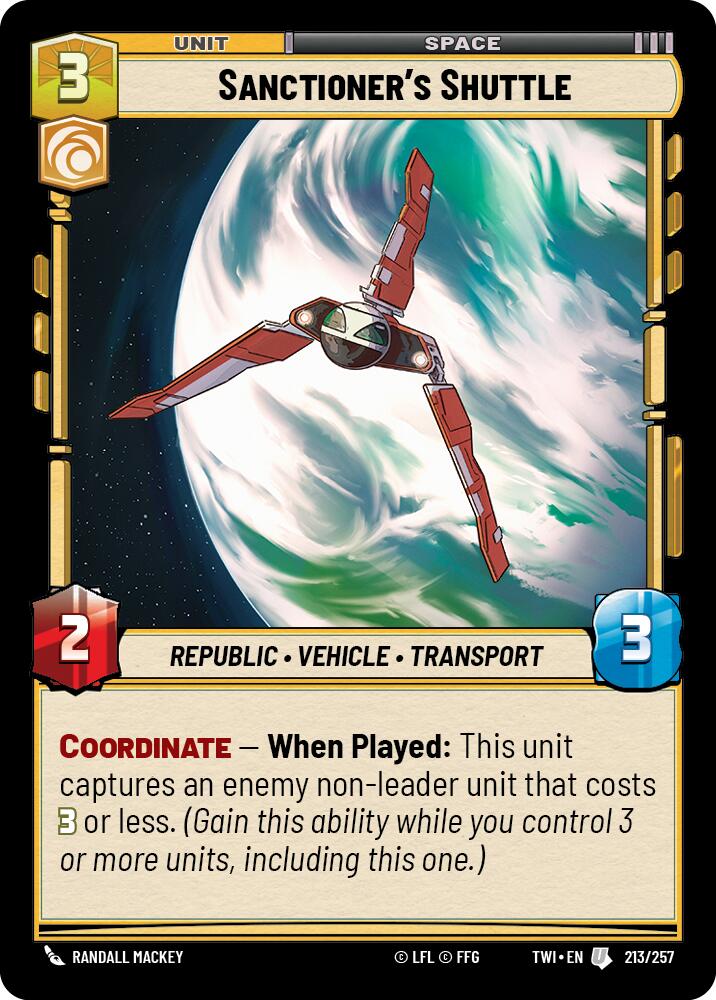 Sanctioner's Shuttle (213/257) (213/257) [Twilight of the Republic] | Tabernacle Games