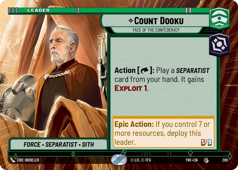 Count Dooku - Face of the Confederacy (280) (Hyperspace) (280) [Twilight of the Republic] | Tabernacle Games