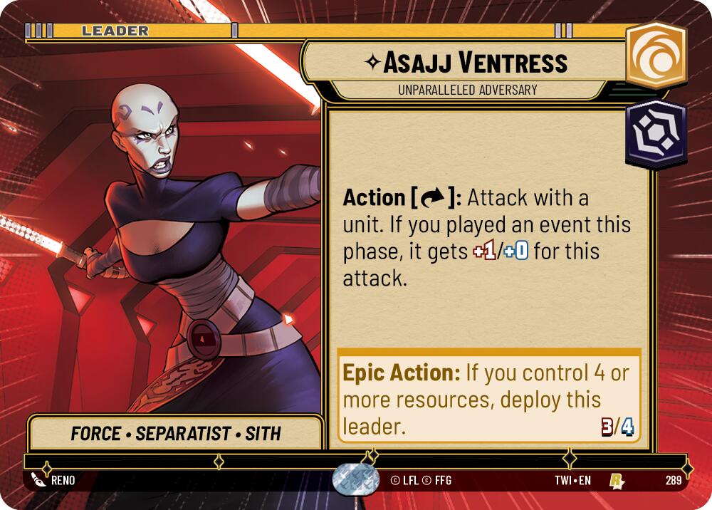 Asajj Ventress - Unparalleled Adversary (289) (Hyperspace) (289) [Twilight of the Republic] | Tabernacle Games