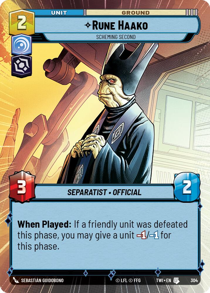 Rune Haako - Scheming Second (304) (Hyperspace) (304) [Twilight of the Republic] | Tabernacle Games