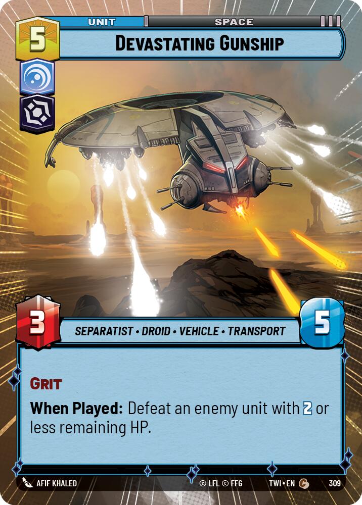 Devastating Gunship (309) (Hyperspace) (309) [Twilight of the Republic] | Tabernacle Games