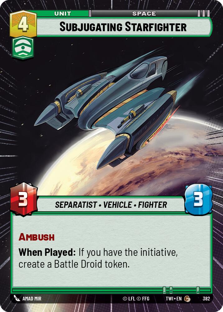 Subjugating Starfighter (382) (Hyperspace) (382) [Twilight of the Republic] | Tabernacle Games