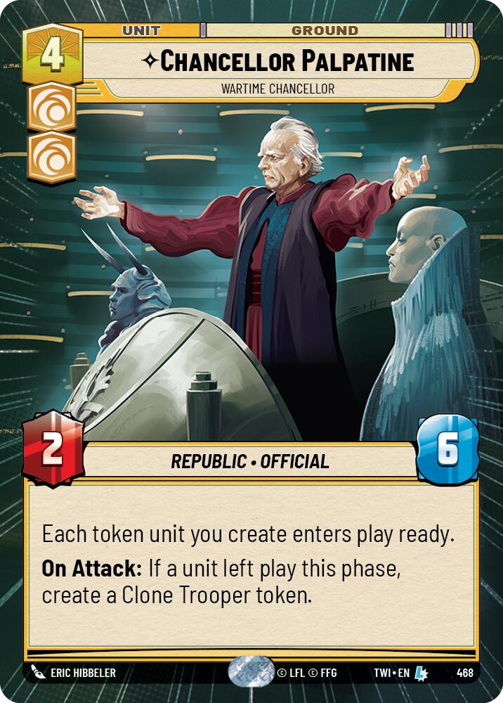 Chancellor Palpatine - Wartime Chancellor (468) (Hyperspace) (468) [Twilight of the Republic] | Tabernacle Games