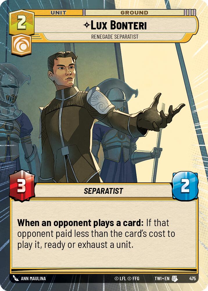 Lux Bonteri - Renegade Separatist (475) (Hyperspace) (475) [Twilight of the Republic] | Tabernacle Games