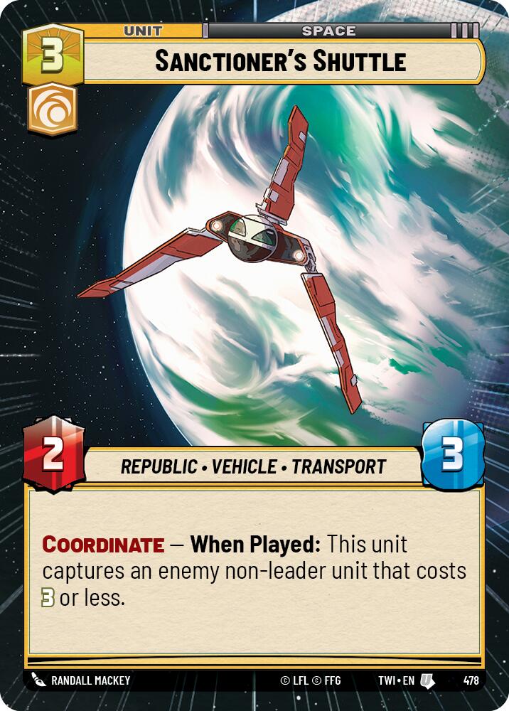 Sanctioner's Shuttle (478) (Hyperspace) (478) [Twilight of the Republic] | Tabernacle Games
