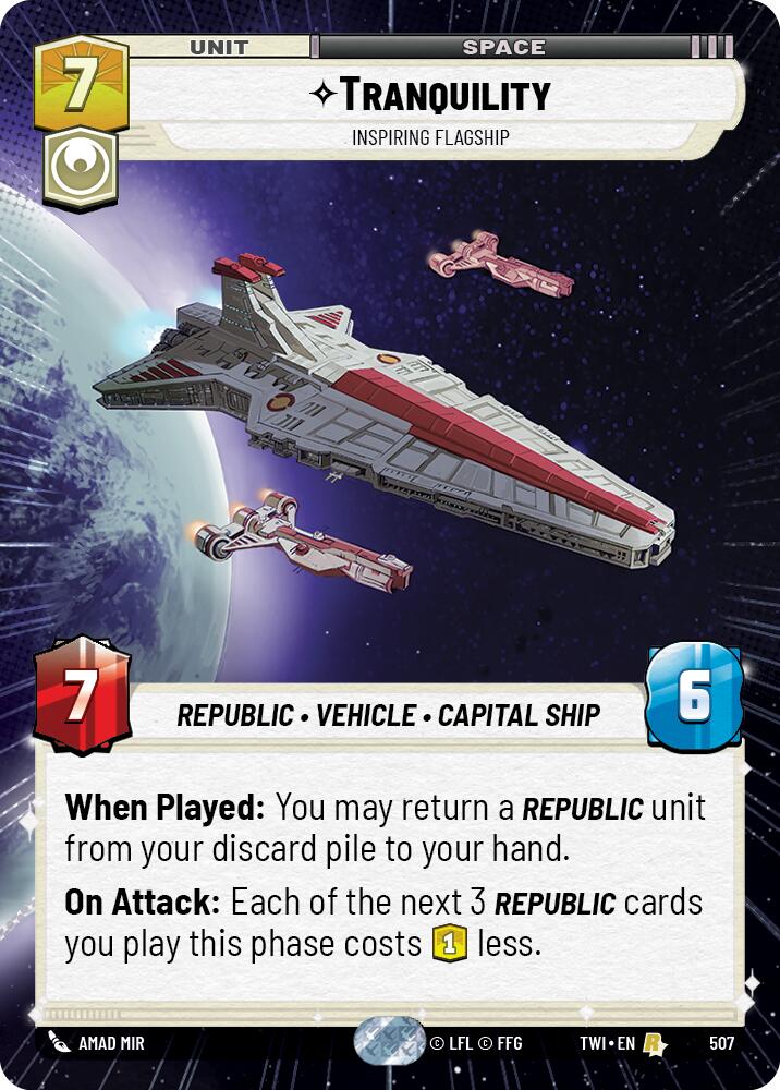 Tranquility - Inspiring Flagship (507) (Hyperspace) (507) [Twilight of the Republic] | Tabernacle Games