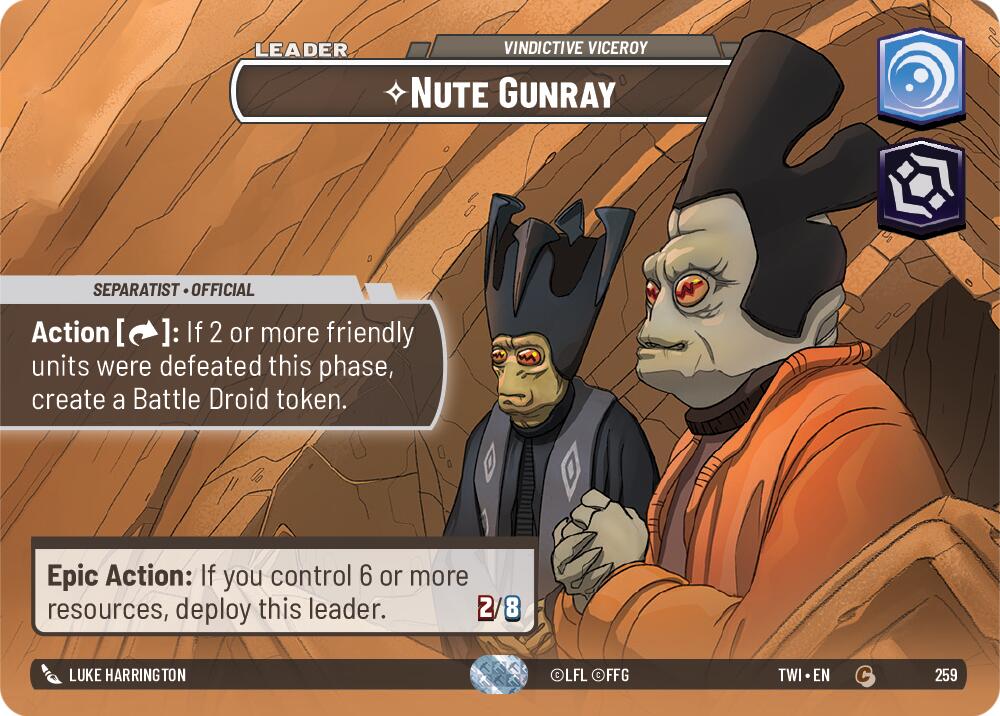 Nute Gunray - Vindictive Viceroy (259) (Showcase) (259) [Twilight of the Republic] | Tabernacle Games