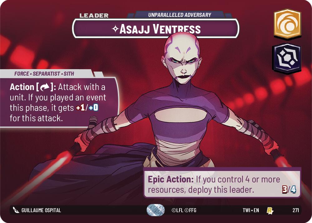 Asajj Ventress - Unparalleled Adversary (271) (Showcase) (271) [Twilight of the Republic] | Tabernacle Games