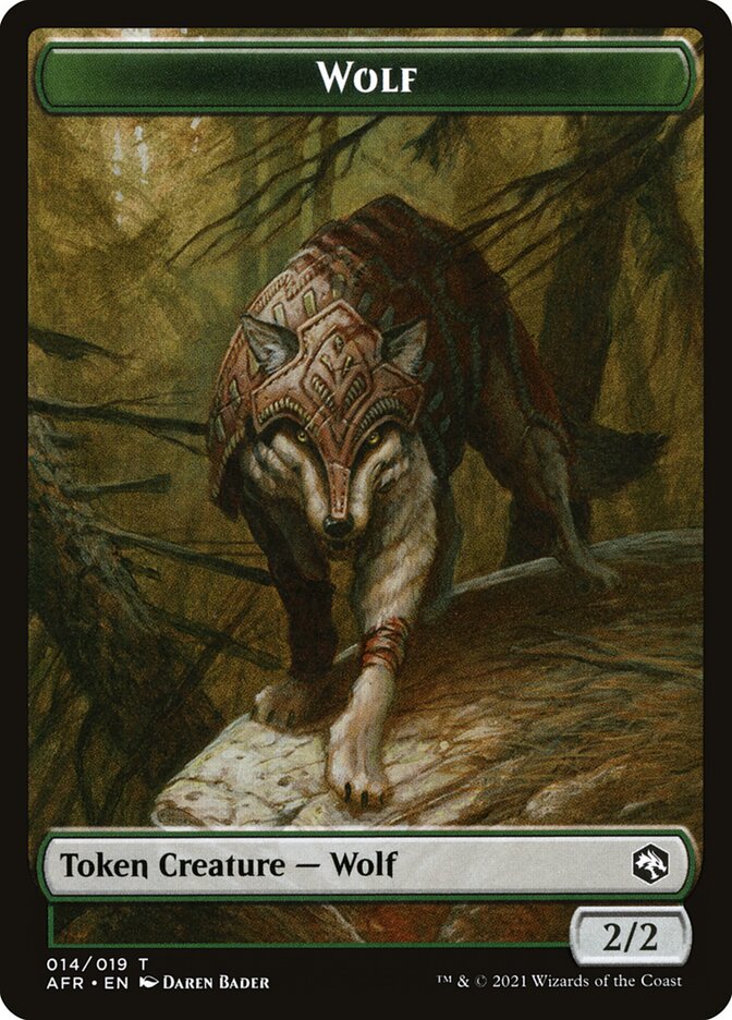 Wolf // Ellywick Tumblestrum Emblem Double-Sided Token [Dungeons & Dragons: Adventures in the Forgotten Realms Tokens] | Tabernacle Games