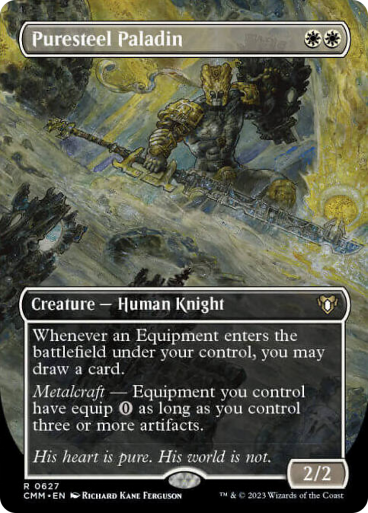 Puresteel Paladin (Borderless Alternate Art) [Commander Masters] | Tabernacle Games