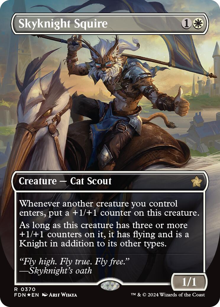 Skyknight Squire (Borderless) (Mana Foil) [Foundations] | Tabernacle Games