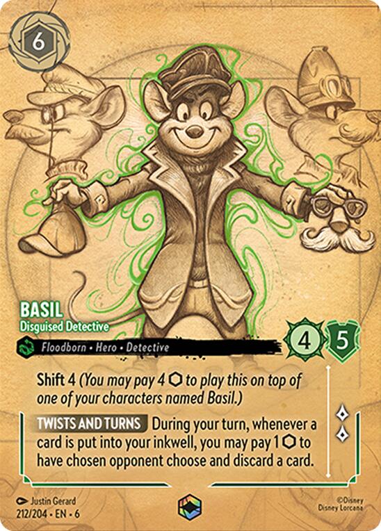 Basil - Disguised Detective (Enchanted) (212/204) [Azurite Sea] | Tabernacle Games