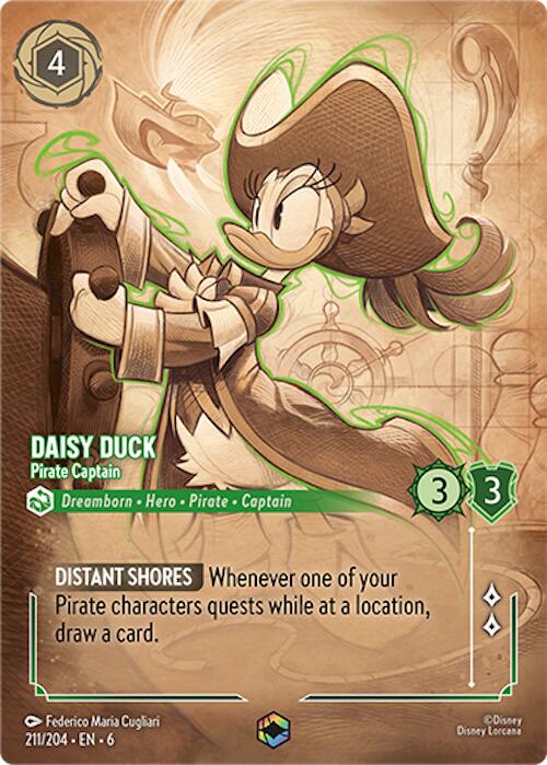 Daisy Duck - Pirate Captain (Enchanted) (211/204) [Azurite Sea] | Tabernacle Games