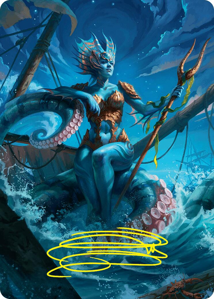 Kiora, the Rising Tide Art Card (30/54) (Gold-Stamped Signature) [Foundations Art Series] | Tabernacle Games