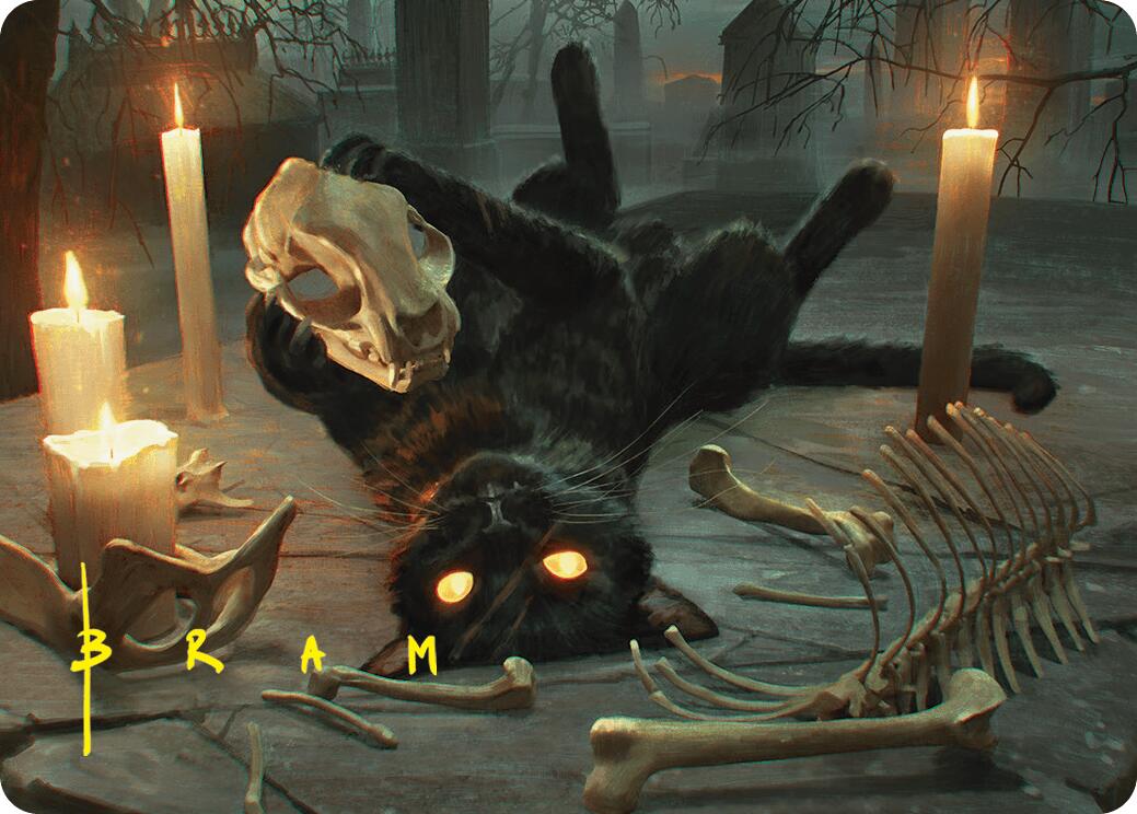 Nine-Lives Familiar Art Card (8/54) (Gold-Stamped Signature) [Foundations Art Series] | Tabernacle Games