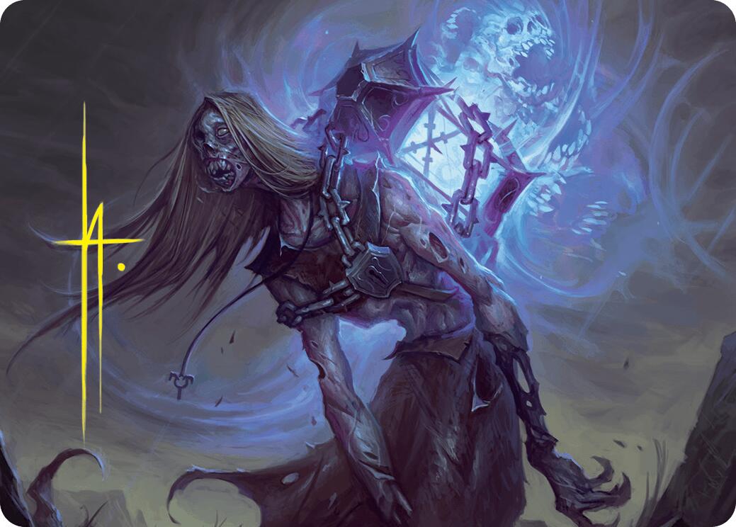 Soul-Shackled Zombie Art Card (9/54) (Gold-Stamped Signature) [Foundations Art Series] | Tabernacle Games