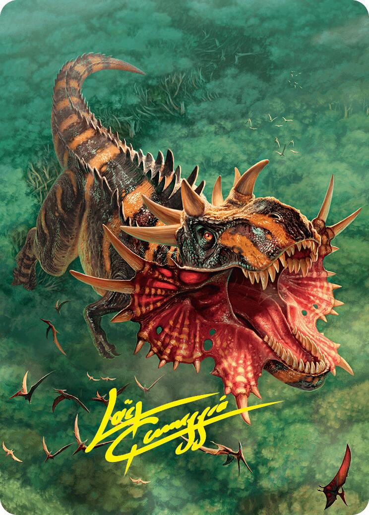 Gigantosaurus Art Card (53/54) (Gold-Stamped Signature) [Foundations Art Series] | Tabernacle Games